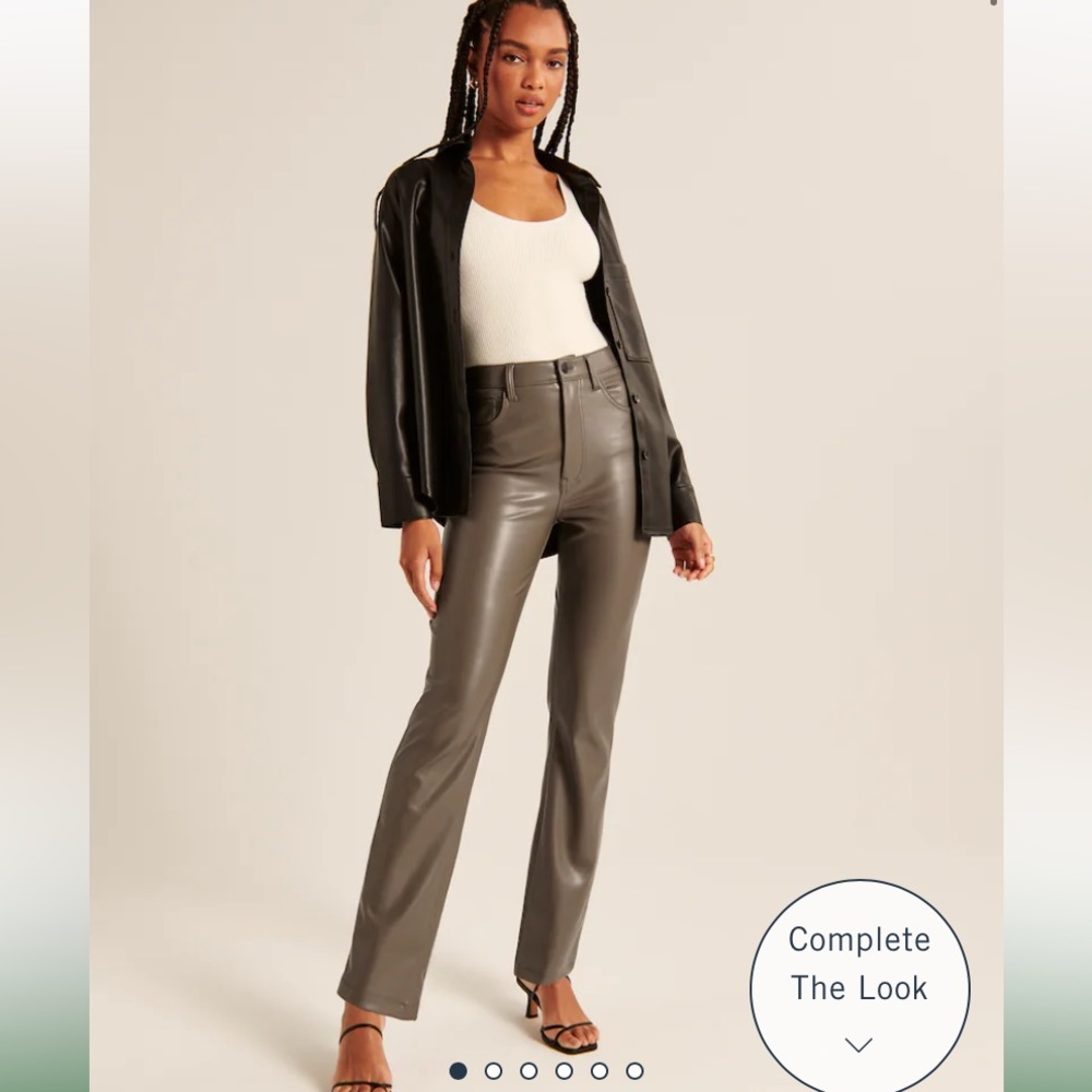 Abercrombie & fitch love green leather pants